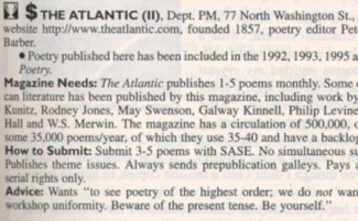 Text from
1999 Poet's Market, Edited by Chantelle Bentley