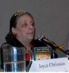 Joyce Christmas on a panel at Left Coast Crime 2001 in Alaska.
