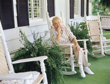 Fern Michaels on her front porch