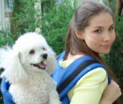 Marjorie M. Liu and her poodle Daisy.